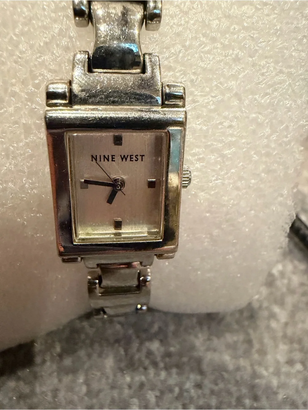 Nine West Silver-Tone Rectangular Bracelet Watch - Silver